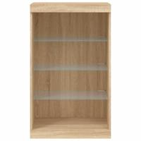 Dressoir met LED-verlichting 60,5x37x100 cm sonoma eikenkleurig - thumbnail