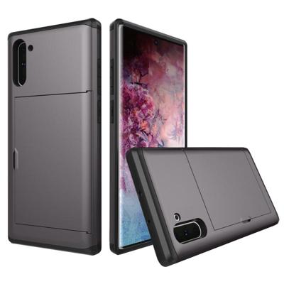 Schokbestendig robuuste Armor beschermhoes met kaartsleuf voor Galaxy Note 10 (grijs) Schokbestendig robuuste Armor beschermhoes met kaartsleuf voor Galaxy Note 10 (grijs)