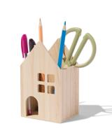 HEMA Pennenhouder hout huisje 14cm - thumbnail