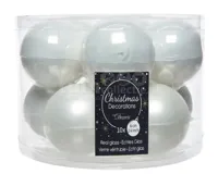 10 kerstballen winterwit emaille 60 mm KSD - Ksd - thumbnail