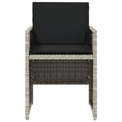 Tuinstoelen 4 st met kussens poly rattan lichtgrijs