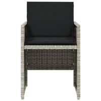 Tuinstoelen 4 st met kussens poly rattan lichtgrijs - thumbnail
