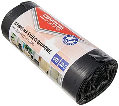 OFFICE products vuilniszak, LDPE, 22 micron, 60 liter, zwart, rol van 20 stuks