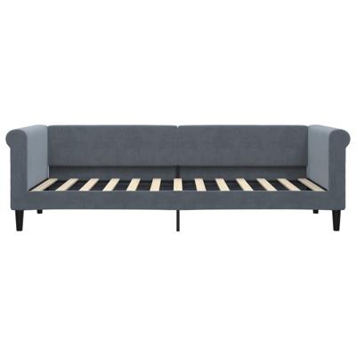 Slaapbank onderschuifbed en lades 80x200 cm fluweel donkergrijs - thumbnail