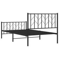 Bedframe met hoofd- en voeteneinde metaal zwart 100x190 cm - thumbnail