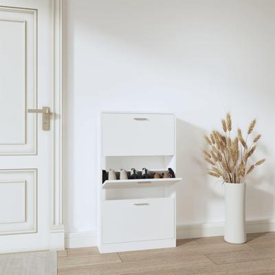 VidaXL Schoenenkast 59x17x108 cm bewerkt hout wit