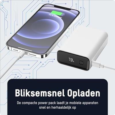 Ansmann 20000 mAh PB222PD w Powerbank 20 Ah USB PD 3.0, Quick Charge 2.0 LiPo Wit Met laadregelaar, Gelijktijdig laden en ontladen, Statusweergave