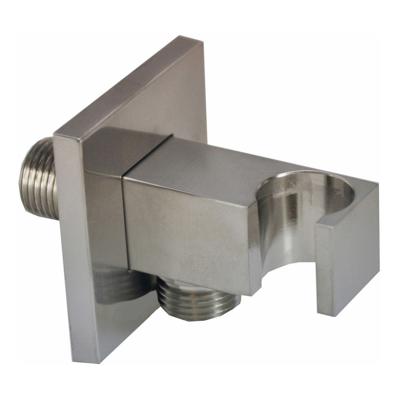 Wiesbaden Rombo handdouchehouder met 1/2 inch aansluiting en opsteek RVS look