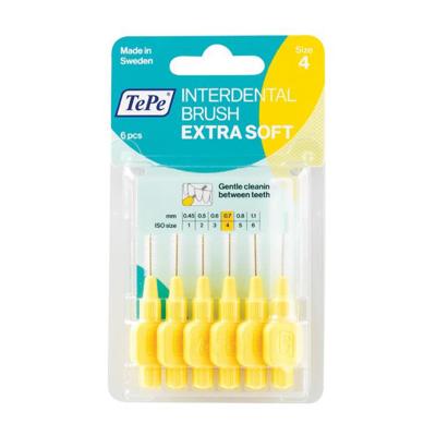 Interdentale rager extra soft licht geel maat 4 Interdentale rager extra soft licht geel maat 4