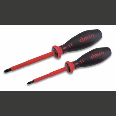 Cimco Schroevendraaierset VDE 2-delig Plat, Kruiskop Pozidriv Cimco Schroevendraaierset VDE 2-delig Plat, Kruiskop Pozidriv