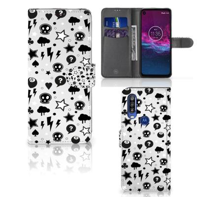 Telefoonhoesje met Naam Motorola One Action Silver Punk Telefoonhoesje met Naam Motorola One Action Silver Punk