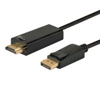 Savio CL-56 video kabel adapter 1,5 m DisplayPort HDMI Type A (Standaard) Zwart - thumbnail