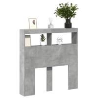 Hoofdbordkast met LED-verlichting 100x17x102 cm betongrijs - thumbnail