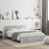 Bedframe met hoofdeinde betongrijs 150x200 cm - thumbnail
