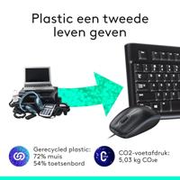 Logitech MK120 Set met toetsenbord en muis USB Spatwaterdicht QWERTY, US-Engels Zwart - thumbnail