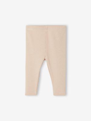 Baby legging in geribbelde tricot roze (poederkleur)