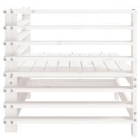 Tuinhoekbanken 2 st massief grenenhout wit - thumbnail