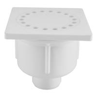 Riko Doucheput PVC 10x10 cm onderuitloop wit - thumbnail