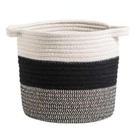 Mand Leuven - zwart/wit/grijs - 22xØ22 cm - thumbnail