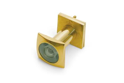 DX Deurspion vierkant 200° zichtveld - messing gepolijst DX Deurspion vierkant 200° zichtveld - messing gepolijst