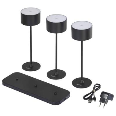 Sygonix 3er Set SY-6627262 LED-tafellamp LED 5.5 W Zwart Sygonix 3er Set SY-6627262 LED-tafellamp LED 5.5 W Zwart