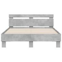Bedframe met hoofdeinde en LED betongrijs 120x190 cm - thumbnail