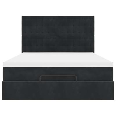 Ottoman bed met matrassen 140x200cm fluweel zwart