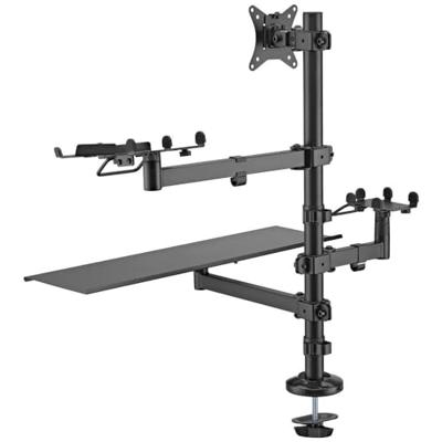 SpeaKa Professional SP-POS-100 Monitor-tafelbeugel 1-voudig 43,2 cm (17) - 81,3 cm (32) Zwart Houder voor POS-terminal + printer, Toetsenbordhouder, Kantelbaar