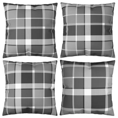 vidaXL Sierkussens 4 st 50x50 cm stof grijs geruit vidaXL Sierkussens 4 st 50x50 cm stof grijs geruit
