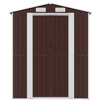Tuinschuur 192x606x223 cm gegalvaniseerd staal donkerbruin - thumbnail