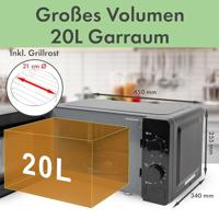 Clatronic MWG 792 Magnetron Zwart 700 W Grillfunctie, Timerfunctie - thumbnail
