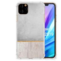 Apple iPhone 11 Pro Max Stevig Telefoonhoesje Wood Concrete - thumbnail