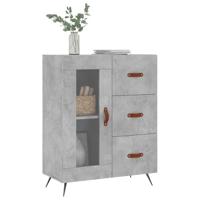 Dressoir 69,5x34x90 cm bewerkt hout betongrijs - thumbnail
