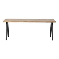 WOOOD Eettafel 'Tablo' Mangohout Visgraat, met 2-standen poot, 200 x 90cm - thumbnail