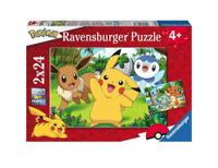 Ravensburger puzzel Pikachu en zijn vrienden 2x24 stukjes - thumbnail