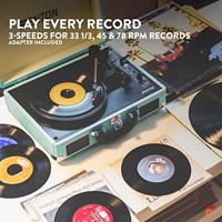 Platenspeler Bluetooth en USB met Ingebouwde Speakers - Fenton RP115 - Retro - Blauw - thumbnail