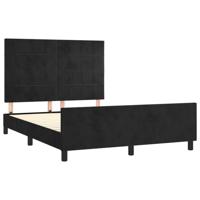 Bedframe zonder matras 140x200 cm fluweel zwart - thumbnail