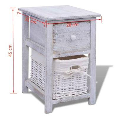 VidaXL Nachtkastjes 2 st hout wit