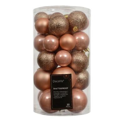 Kerstbalmix kunststof d6 cm pch prl 30 st Decoris - Decoris Kerstbalmix kunststof d6 cm pch prl 30 st Decoris - Decoris