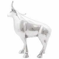 VidaXL Stierensculptuur zilver 20 x 17 x 23 cm aluminium - thumbnail