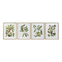 Schilderij DKD Home Decor Bird 55 x 2,5 x 70 cm Tropisch Vogels (4 Onderdelen) - thumbnail
