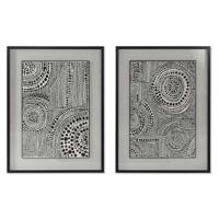 Home ESPRIT Moderne afbeelding, zwart, rood, 75 x 4 x 100 cm (2 stuks) - thumbnail