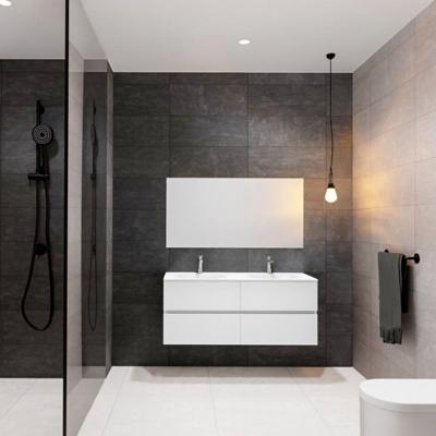 Badkamermeubel Solid Surface AQS Stockholm 120x46 cm Links Mat Wit 4 Laden Boss & Wessing