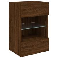 Tv-wandmeubel met LED-verlichting 40x30x60,5 cm bruineikenkleur - thumbnail