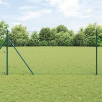 VidaXL Afrasteringspaal groen 25 x 1,4 m (25 mm gaas) staal en pvc - thumbnail