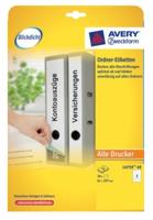 Avery-Zweckform Ordneretiketten L4759-10 61 x 297 mm Papier Wit Permanent hechtend 30 stuk(s) - thumbnail