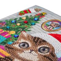 Brandunit Diamond painting - kerstkaart van een kitten - thumbnail