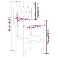 Barstoelen 2 st massief rubberhout en stof - thumbnail