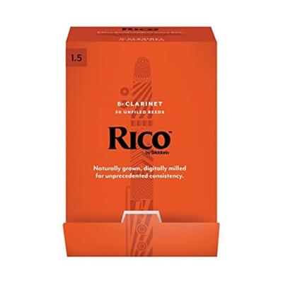D'Addario Woodwinds RCA0115-B50 Rico Bb klarinetriet, 1.5, 50-pack, Unfiled D'Addario Woodwinds RCA0115-B50 Rico Bb klarinetriet, 1.5, 50-pack, Unfiled