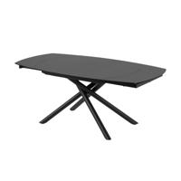 Kave Home Uitschuifbare Eettafel 'Yodalia' Zwart glas 130-190 x 100cm - thumbnail